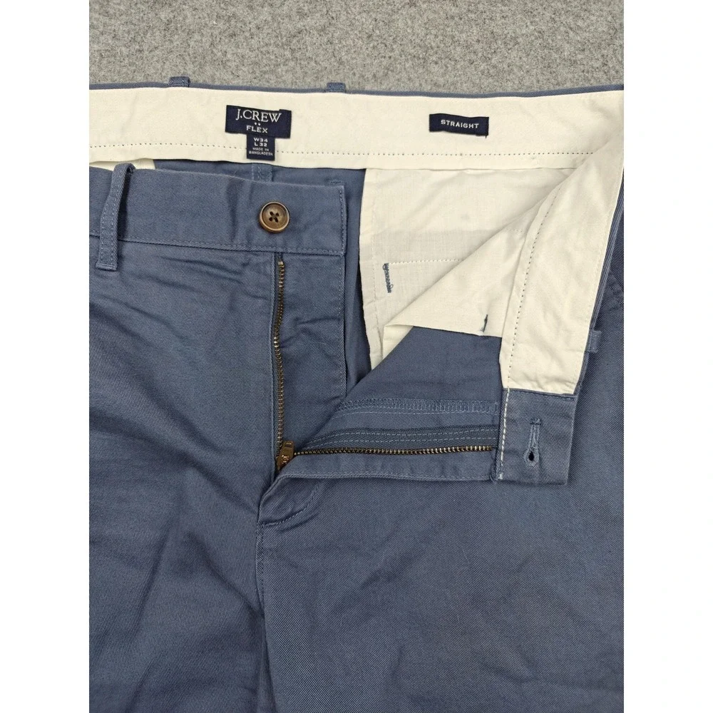 J.Crew‎ Pants Mens 34x32 Blue Flex Straight Chino Stretch Casual Business Office
